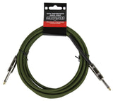 10ft Instrument Cable, 6mm Woven - Military Green