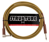 Strukture Instrument Cable - Vintage Tweed, 10ft Right Angle