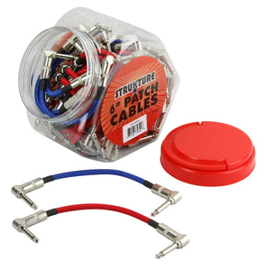 6" Woven Right Angle Patch Cables Red/Blue (48 pcs. Per Fishbowl Display)