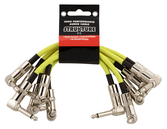 Strukture 6 inch Patch Cable 6pk, Neon Yellow