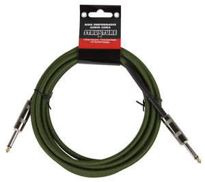 10ft Instrument Cable, 6mm Woven - Military Green