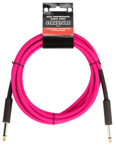18.6ft Instrument Cable, 6mm Woven - Pink Panic