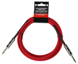 10ft Instrument Cable, 6mm Woven - Red