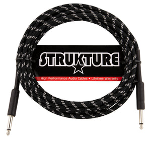 Strukture Instrument Cable - Vintage Black/Silver, 18.6ft