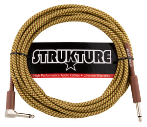 Strukture Instrument Cable - Vintage Tweed, 18.6ft Right Angle