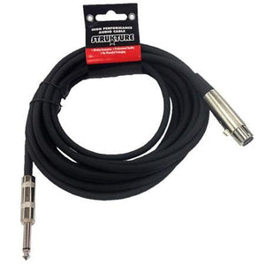 20ft HiZ Microphone Cable (XLR female to 1/4" male)
